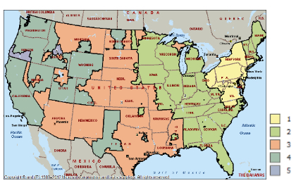Shipping Zones Map